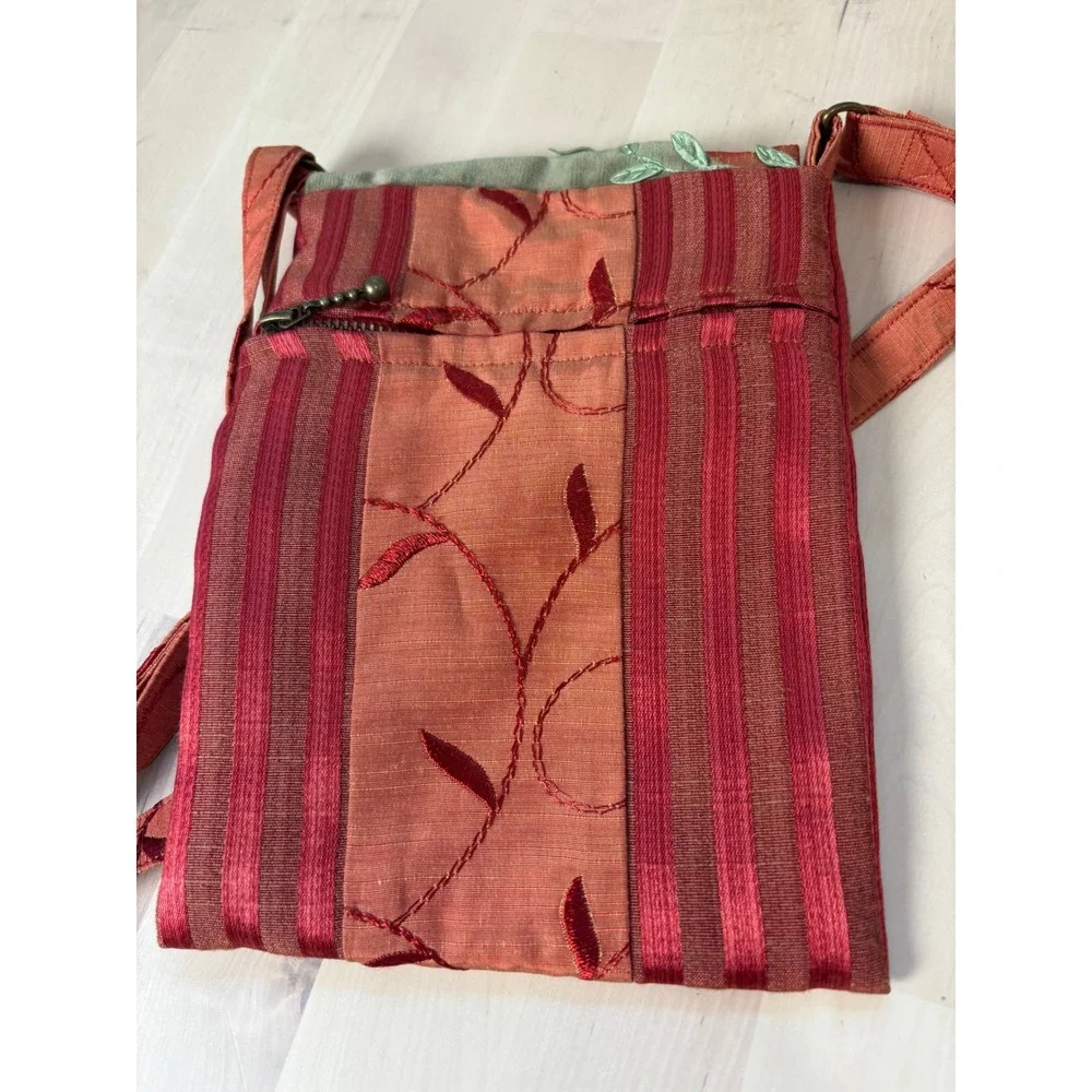 Handmade Boho Crossbody Bag Red Embroidered Casino de Paris Showgirl Beaded